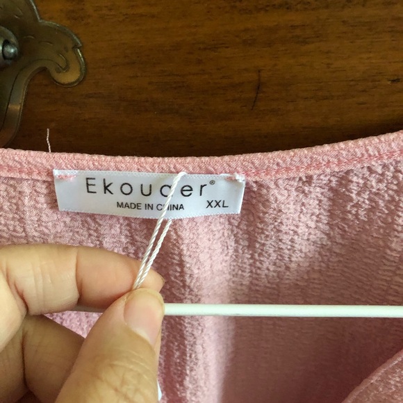 Women's Peach Button-Up Top - Picture 2 of 2